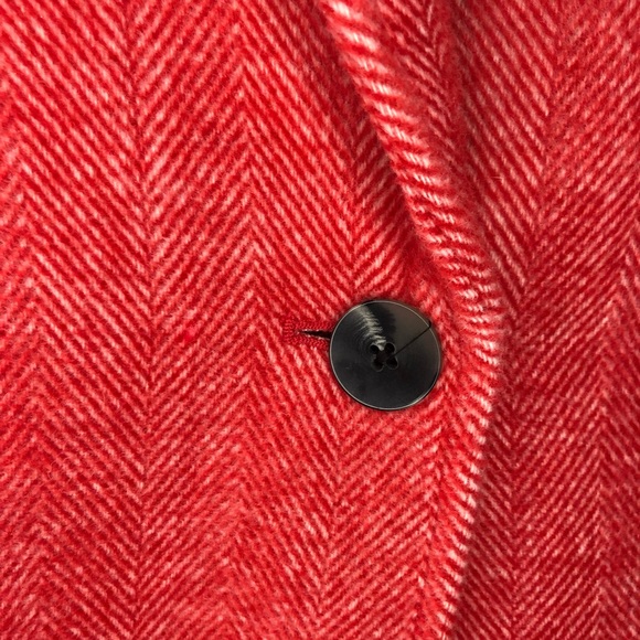 Apt. 9 Long Topper Coat Red Herringbone Women’s Size Small One Button Peacoat - Picture 4 of 5